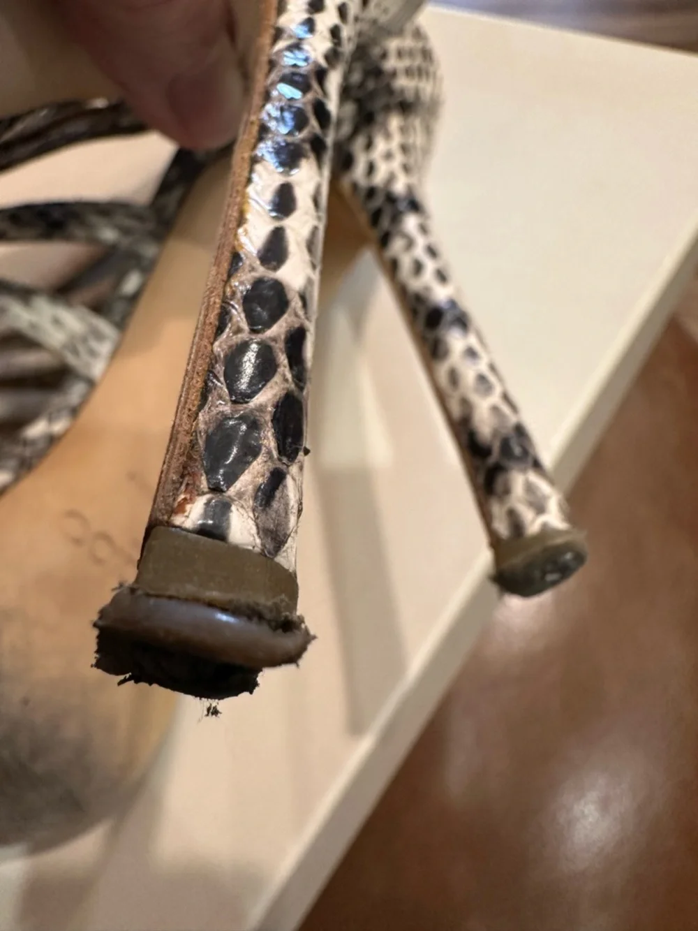 Jimmy Choo Snake-Print Strappy High Heel Sandals in size 36.5 - Picture 6 of 8